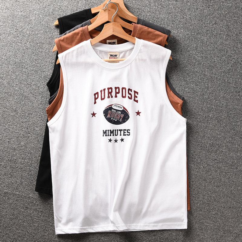 Mens Fashion Rugby Shirts - 2025 Summer New American Retro Sleeveless