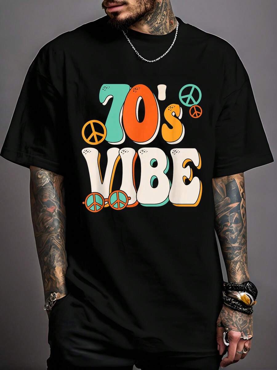 Men'S Fashion 70S - 70s Retro Hippie Style T-Shirt Casual