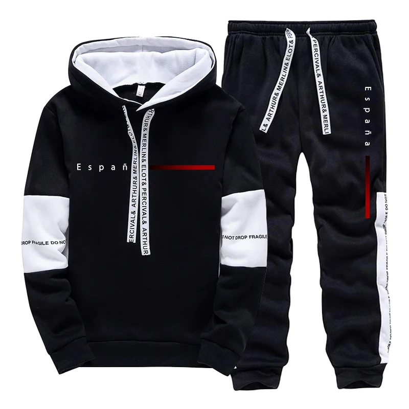 Mens Fashion Suits - Spain Fashion Men's Set Hooded Sweatshirt