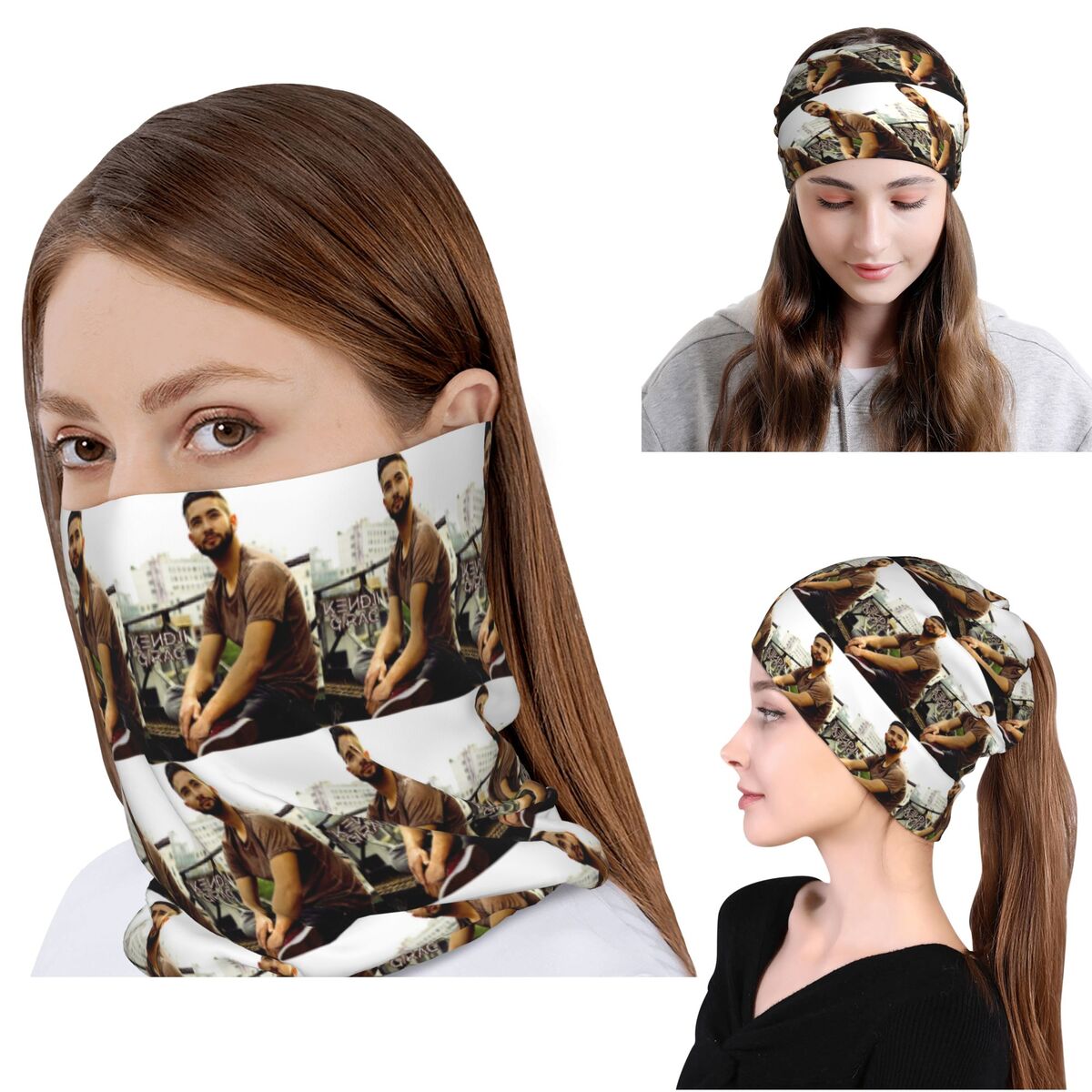 Beanie Winter Hat - Kendji Girac Gitano Bandana Neck Cover