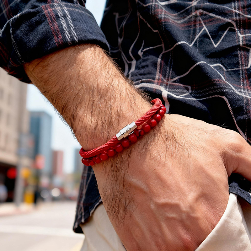 Men'S Fashion Umbrella - Creative 2Pcs/Set Beads Rope Bracelet Men