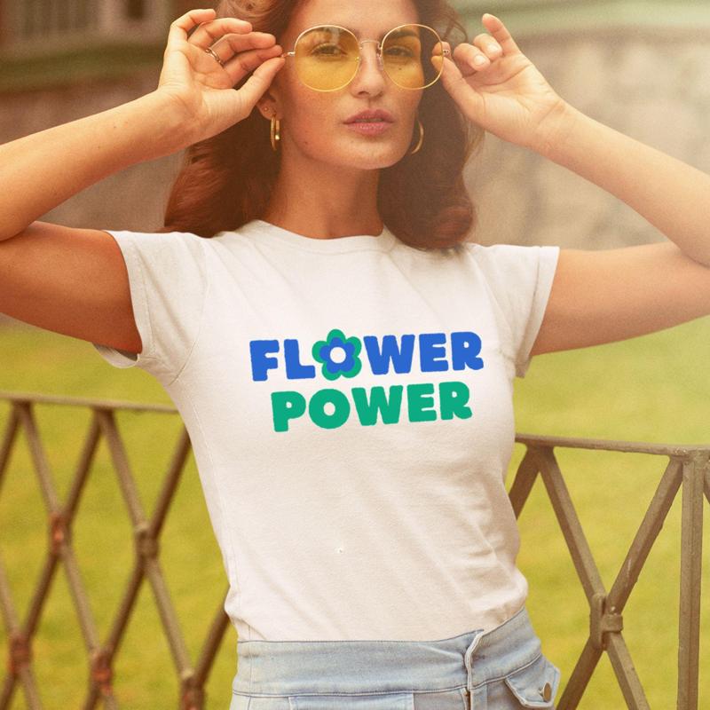 Men'S Fashion 70S - Flower Power T Shirt Hippie Floral