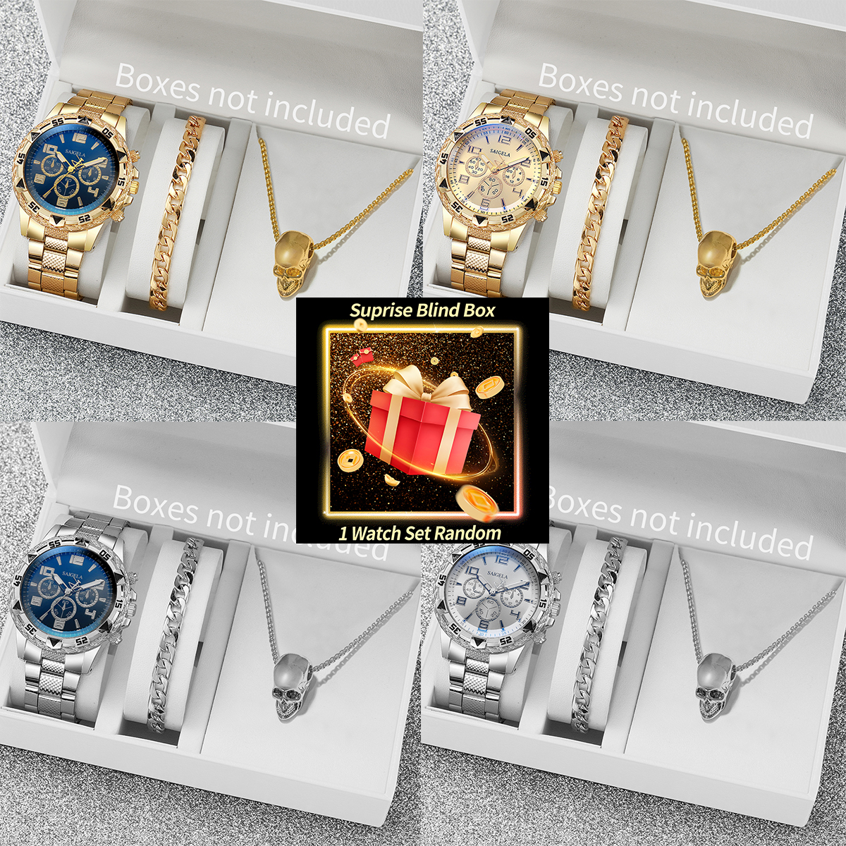 Mens Fashion Watch - Surprise Mystery Watch Set Blind Box-3PCS/Set