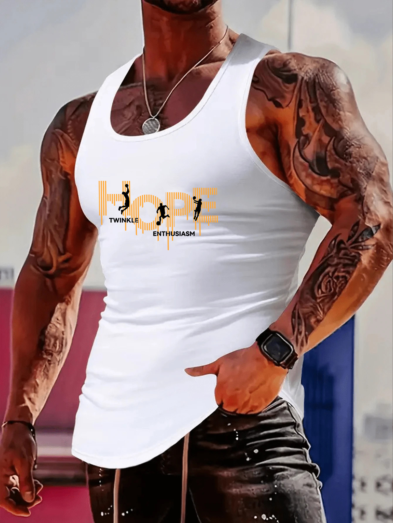 Men'S Fashion T Shirts - Fashionable trend muscular man, simple and