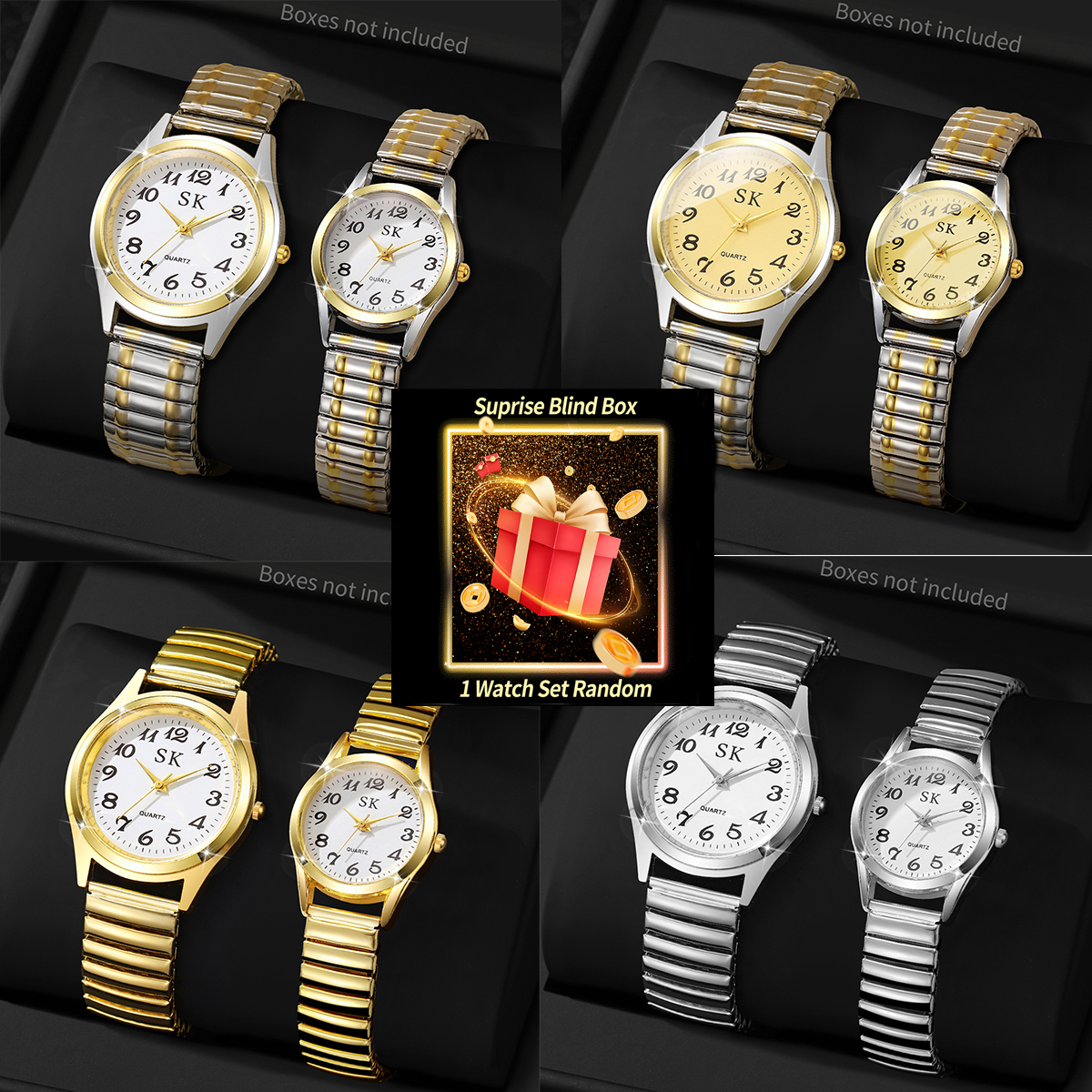 Mens Fashion Watch - Surprise Mystery Watch Blind Box-2PCS/Set Fashion