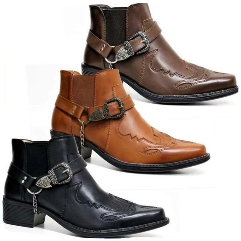 Men Fashion Vintage - Fashion 2025 Men's Vintage Cowboy Boots