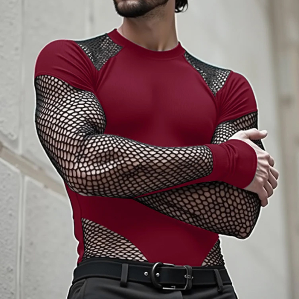 Mens Fashion Top - Men's Fashion Bodysuit Sexy Long Sleeve