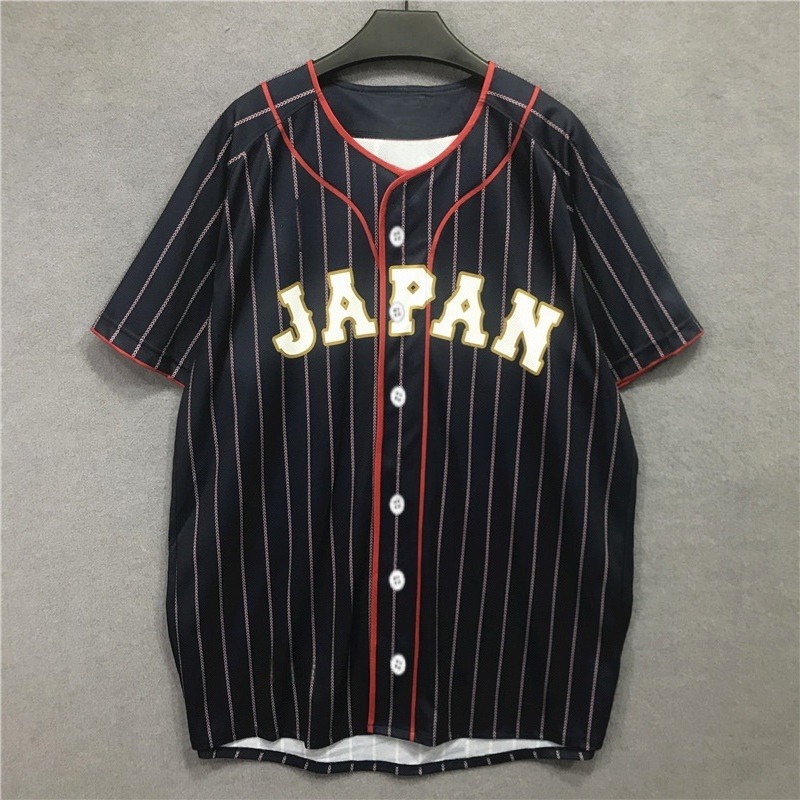 Mens Fashion Baseball Jersey - Retro Striped Baseball Jersey Short Sleeved