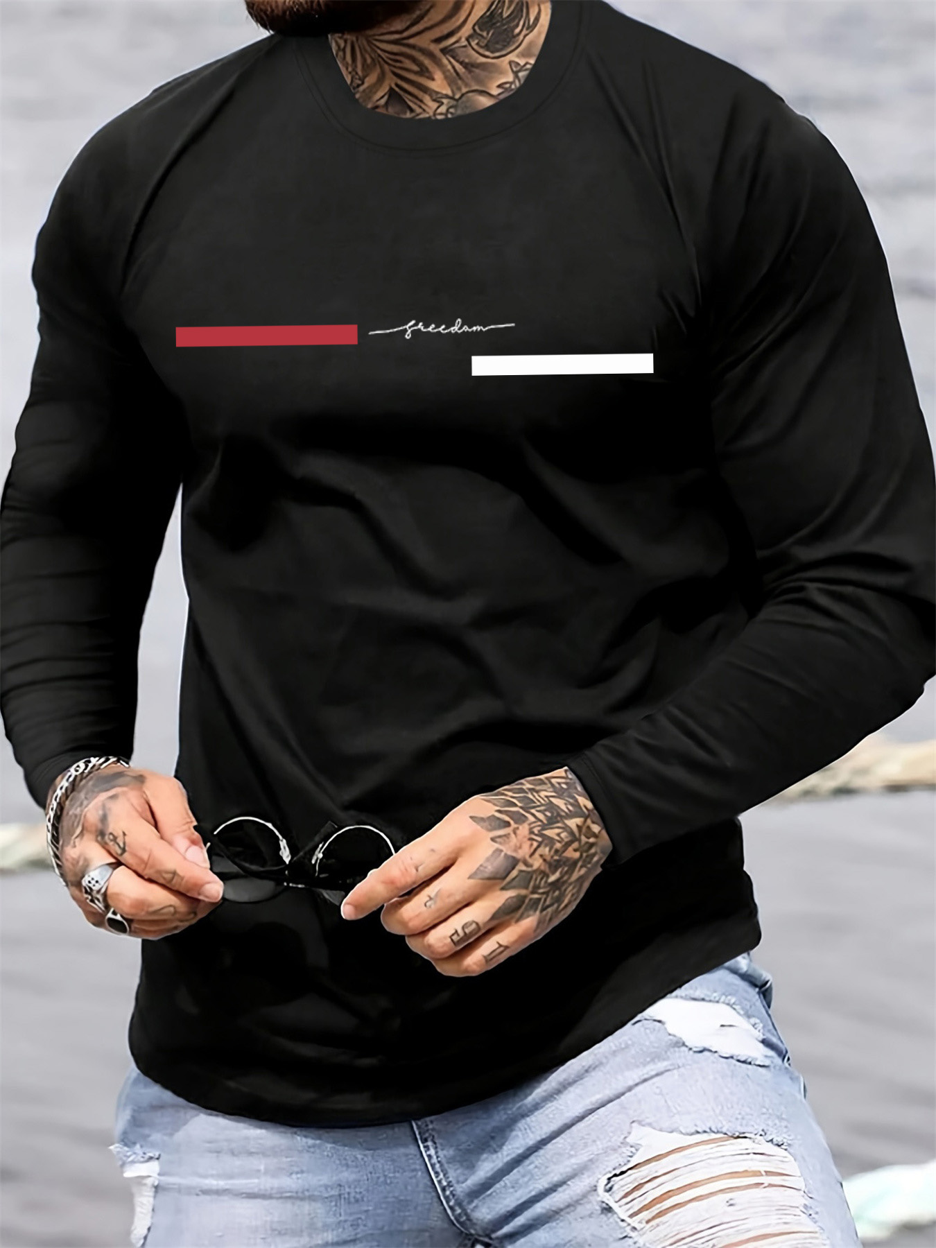 100% pure cotton men's long sl - Men'S Fashion T Shirts reseña y precio
