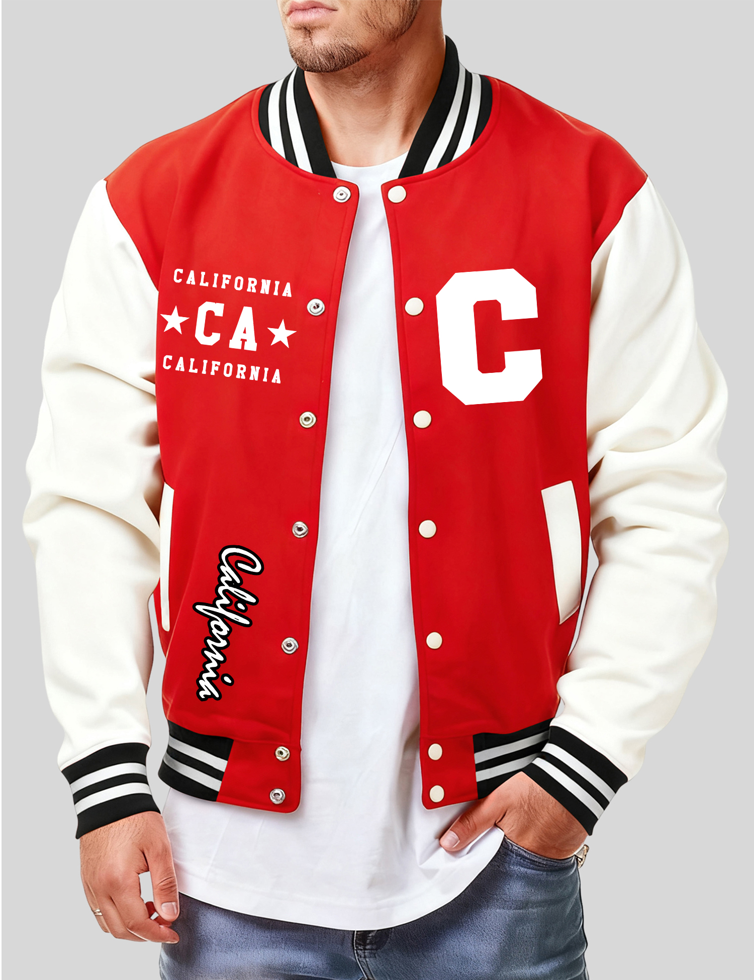 California And Art Letter C Pr - Mens Fashion Baseball Jersey reseña y precio
