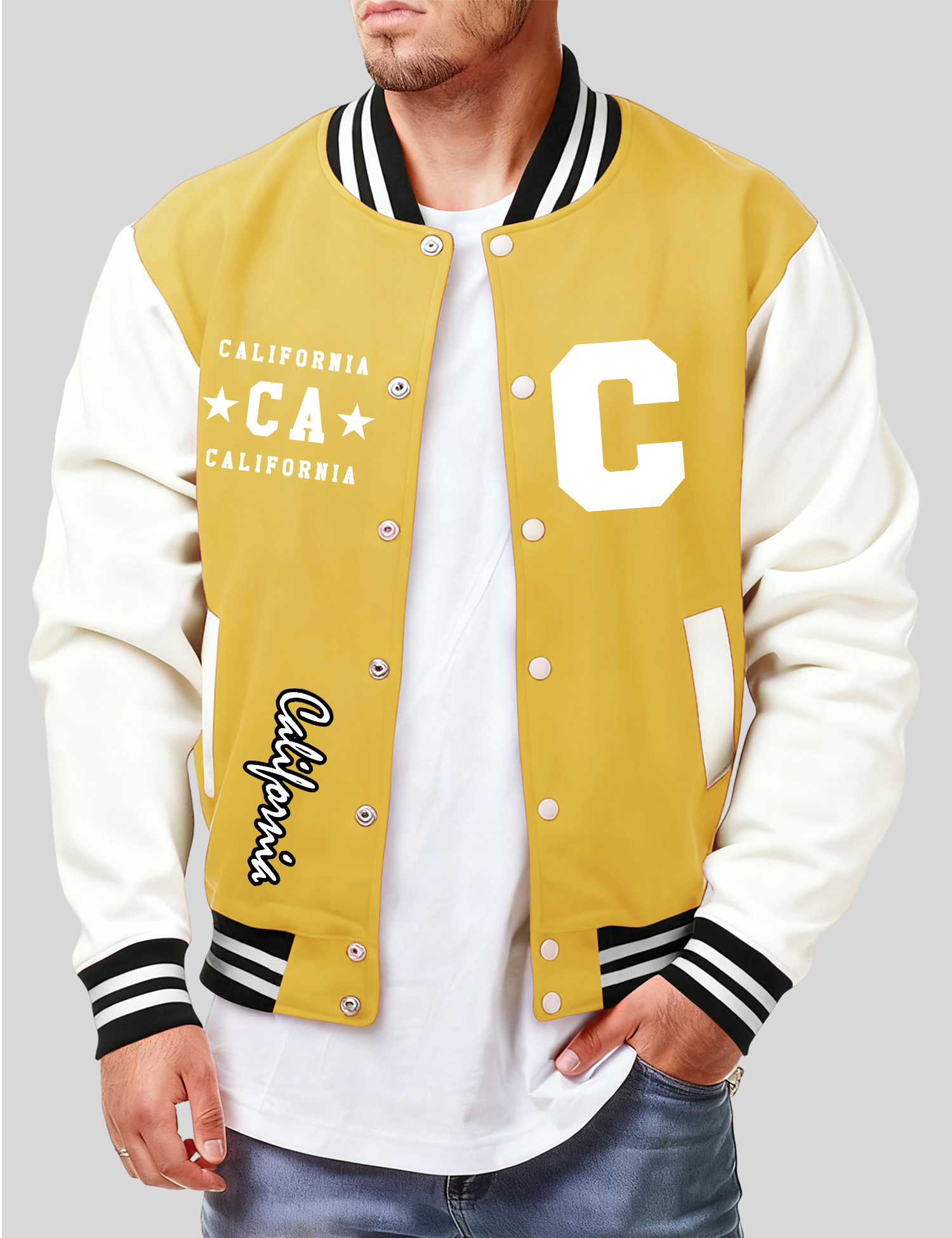 California And Art Letter C Pr - Mens Fashion Baseball Jersey reseña y precio