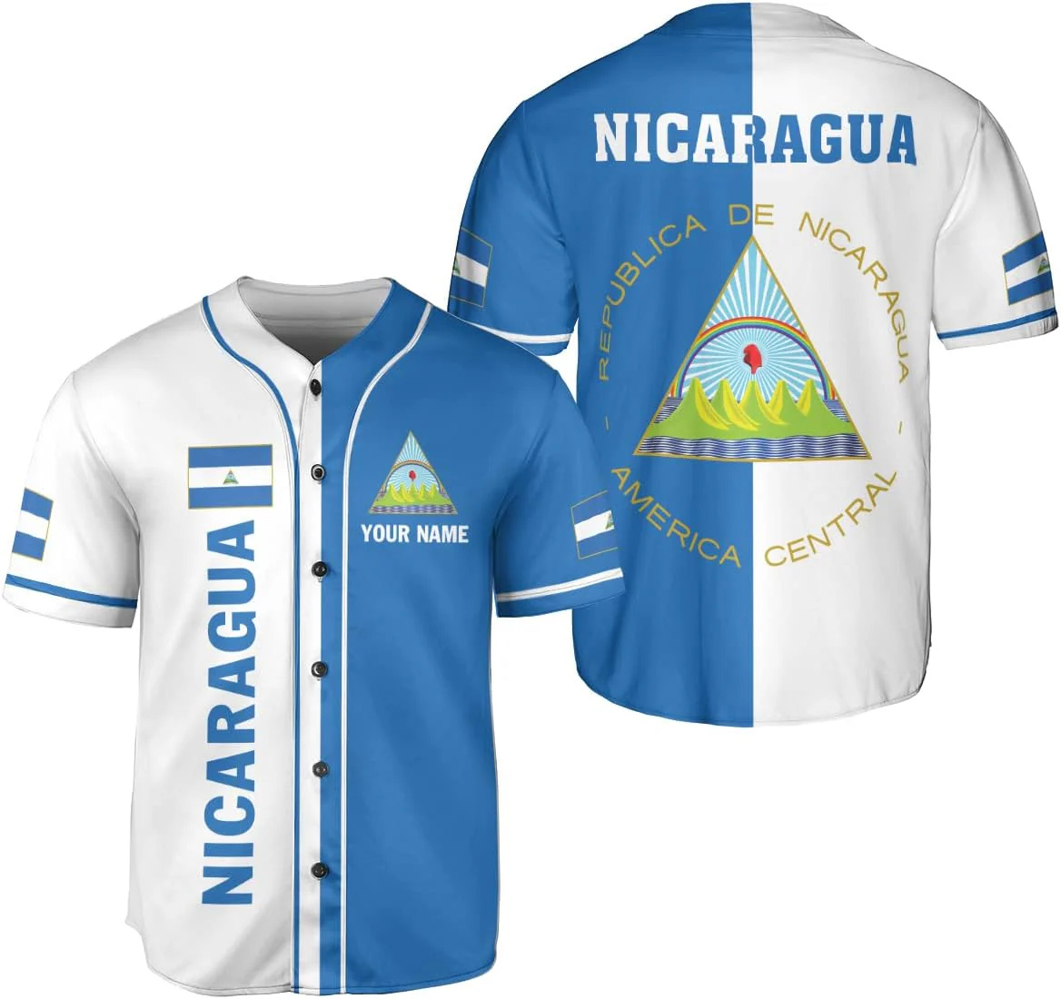 Personalized Name Nicaragua De - Mens Fashion Baseball Jersey reseña y precio