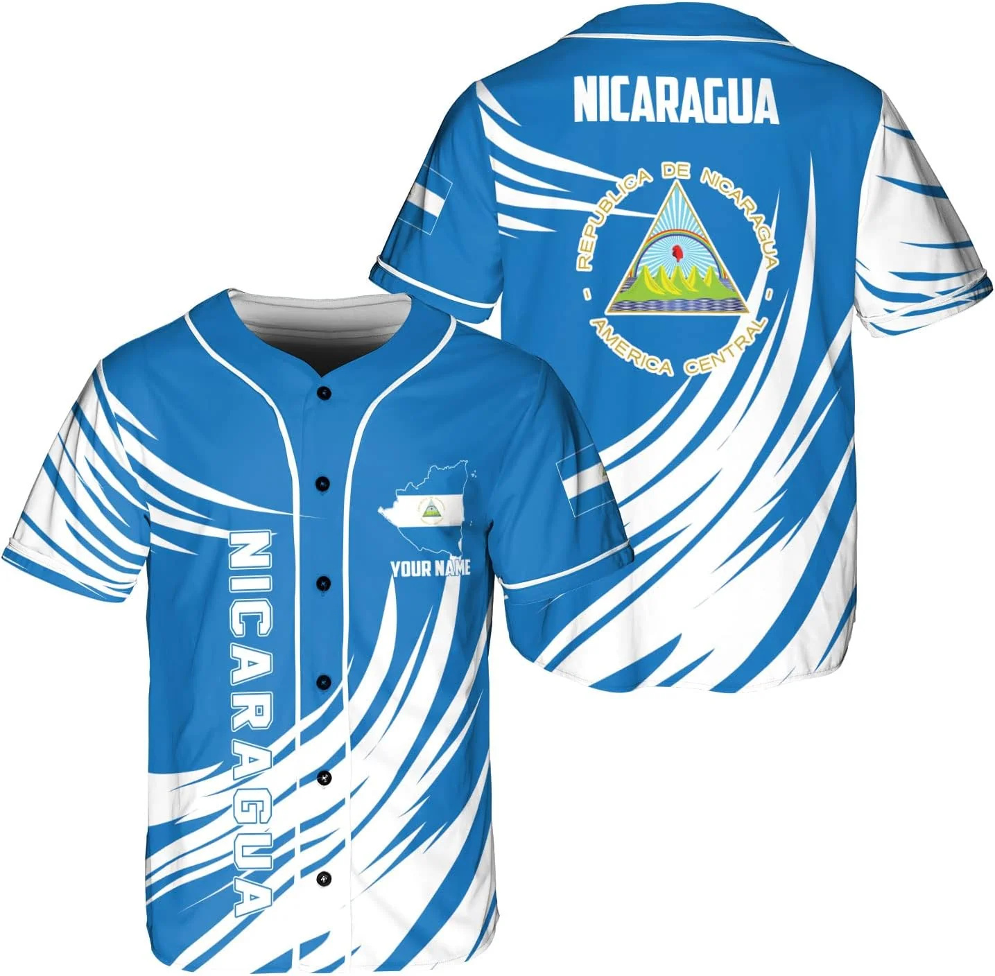 Personalized Name Nicaragua De - Mens Fashion Baseball Jersey reseña y precio