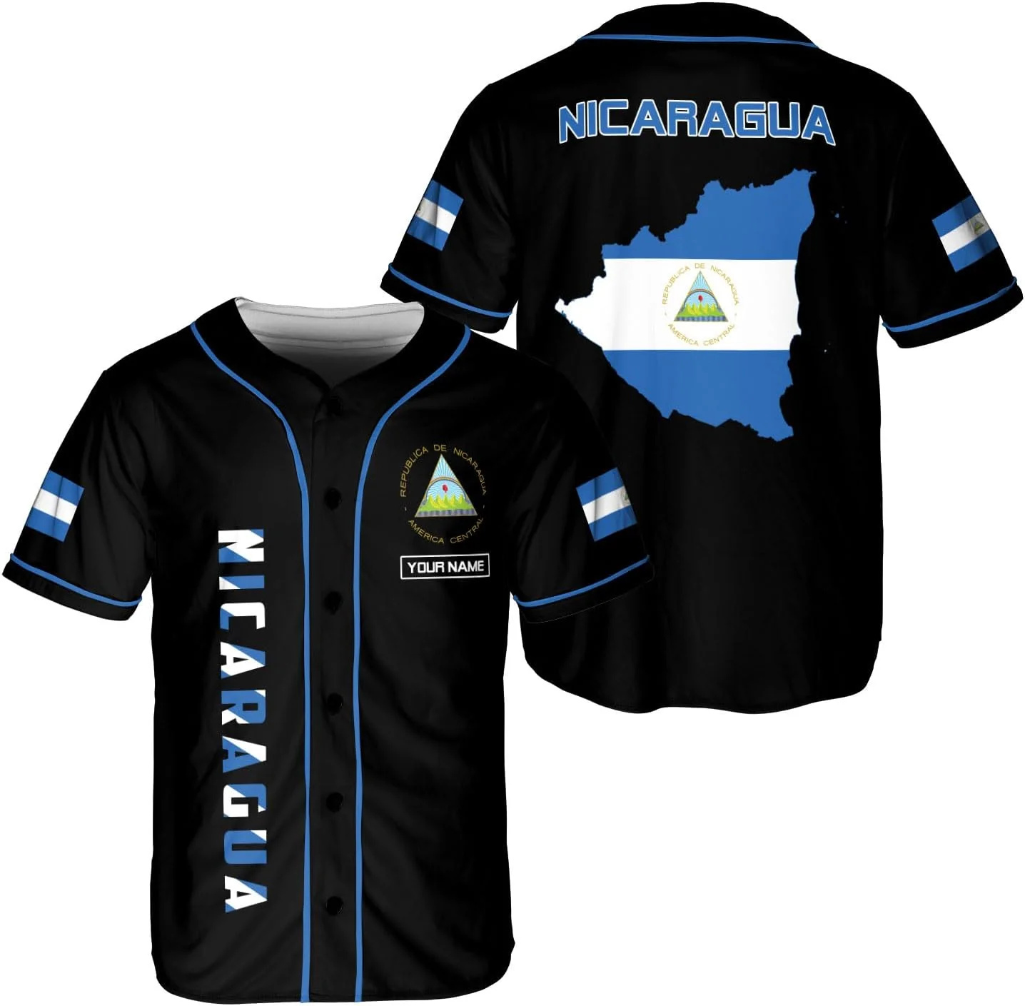 Personalized Name Nicaragua De - Mens Fashion Baseball Jersey reseña y precio