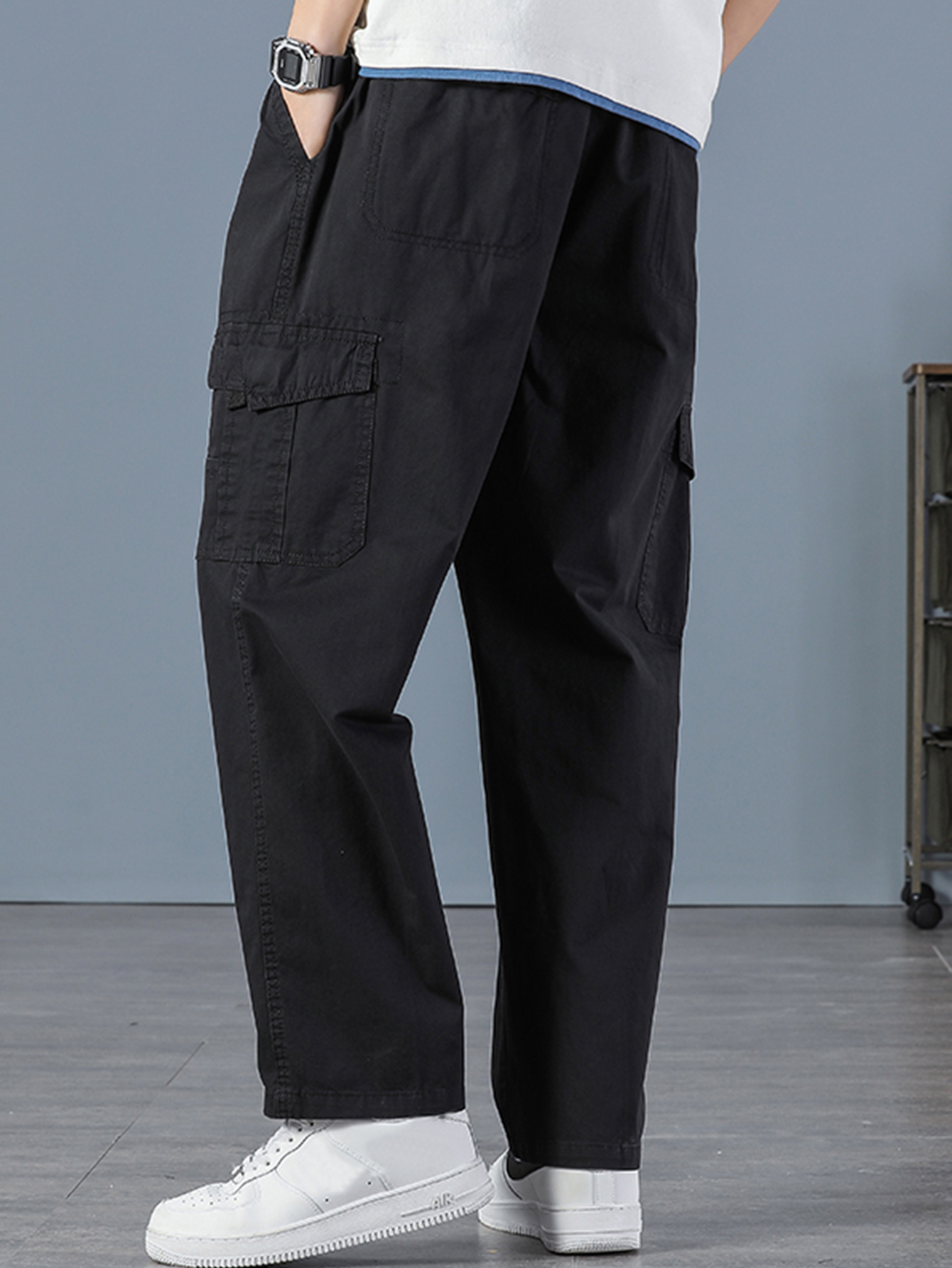 Men's 100% Cotton Straight Bla - Cargo Jogger Pants reseña y precio