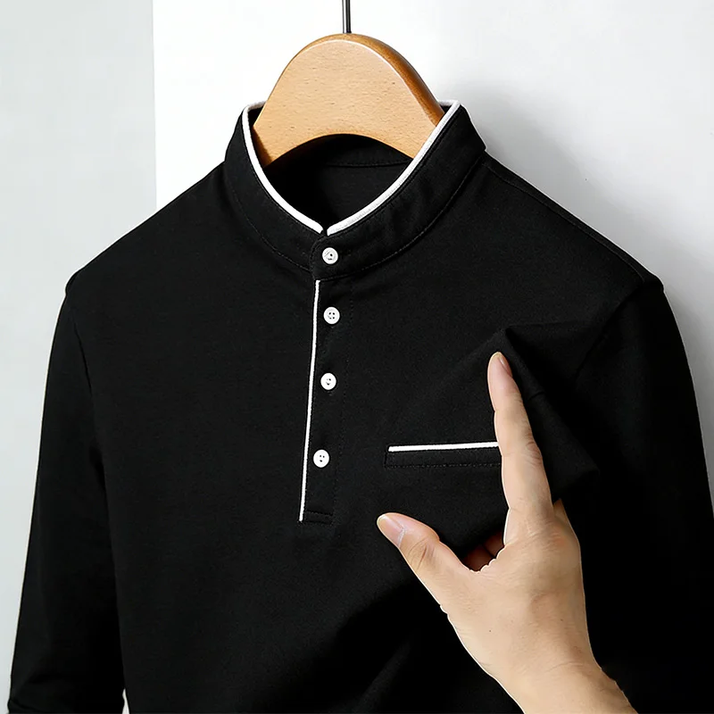 Men's Mandarin Collar Long Sle - Mens Fashion Top reseña y precio