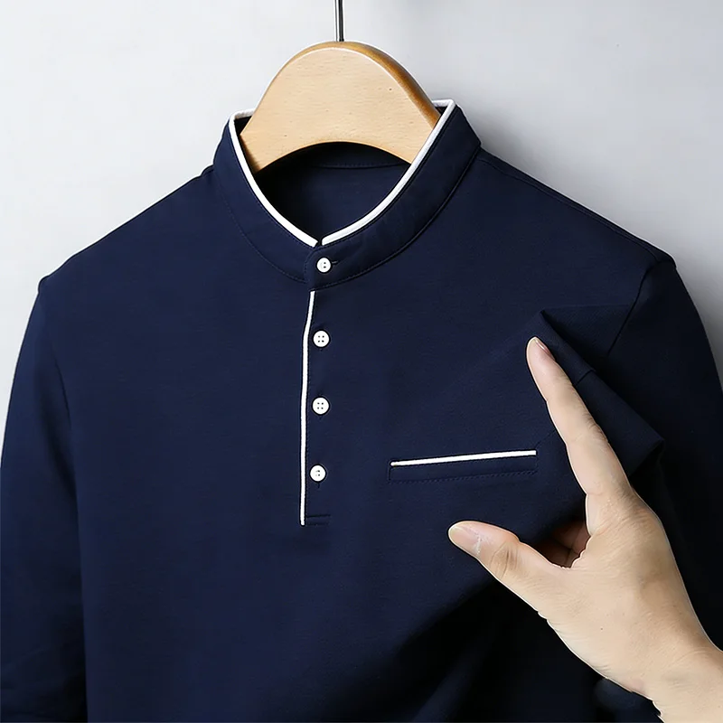 Men's Mandarin Collar Long Sle - Mens Fashion Top reseña y precio