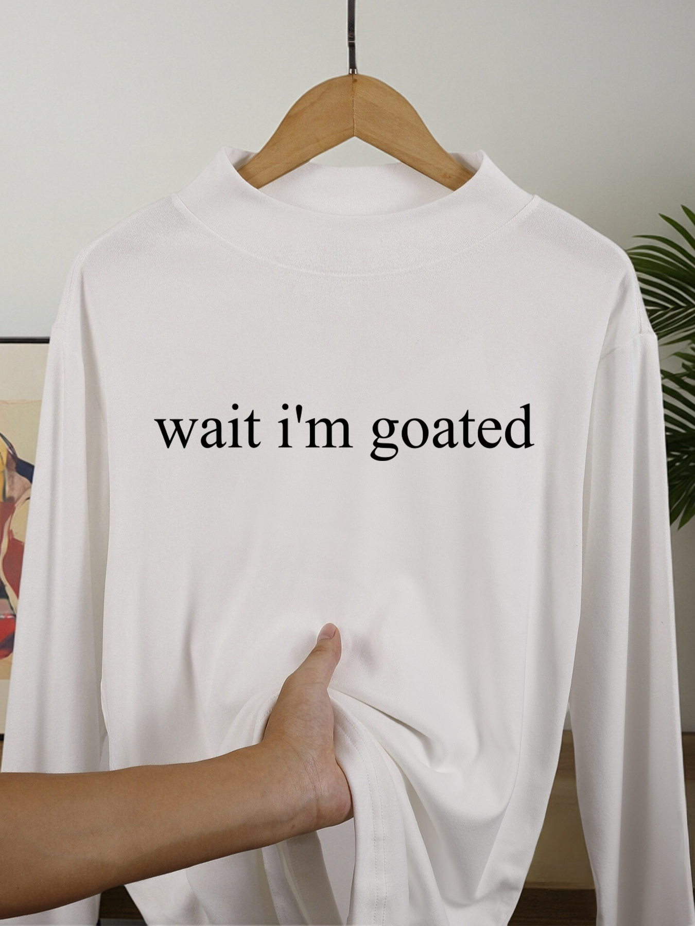 Wait I'M Goated Letter Printed - Mens Fashion Top reseña y precio