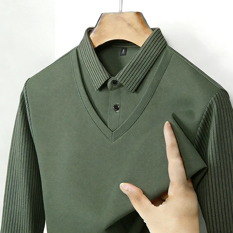 Men's Fake Two Piece Shirt Col - Mens Fashion Top reseña y precio