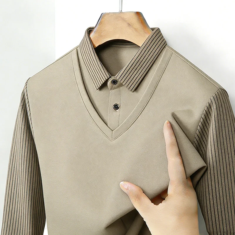 Men's Fake Two Piece Shirt Col - Mens Fashion Top reseña y precio
