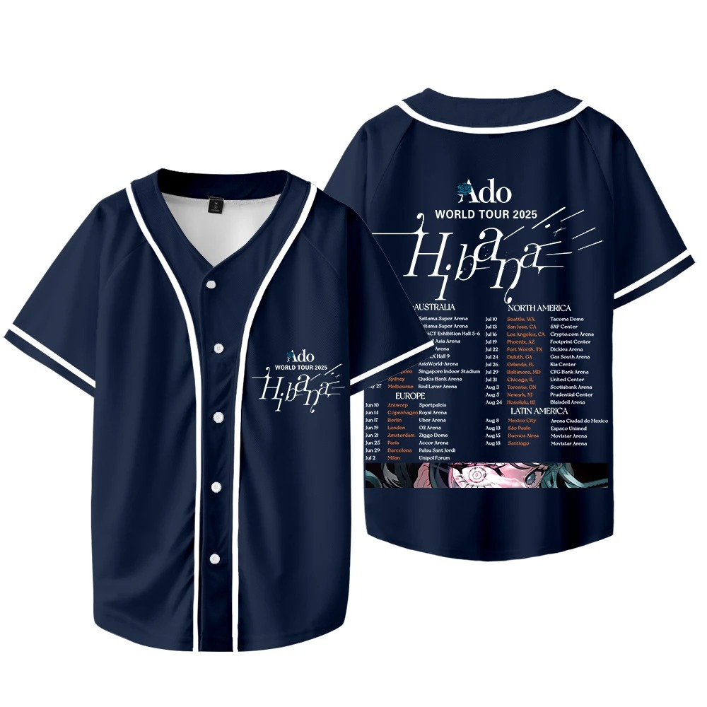 Ado Hibana World Tour  Merch J - Mens Fashion Baseball Jersey reseña y precio