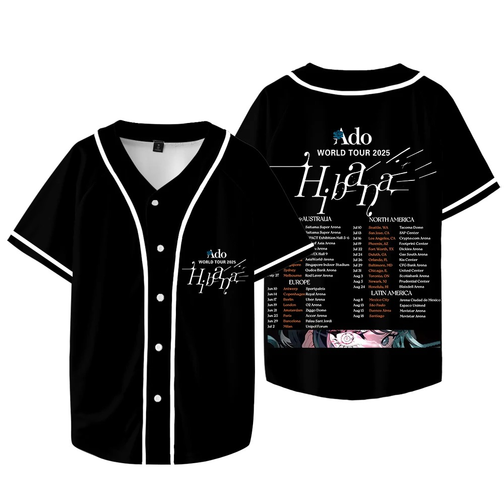 Ado Hibana World Tour  Merch J - Mens Fashion Baseball Jersey reseña y precio