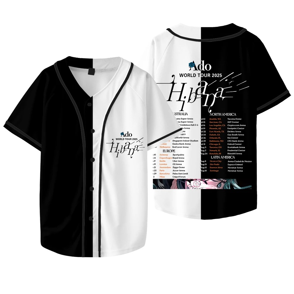Ado Hibana World Tour  Merch J - Mens Fashion Baseball Jersey reseña y precio