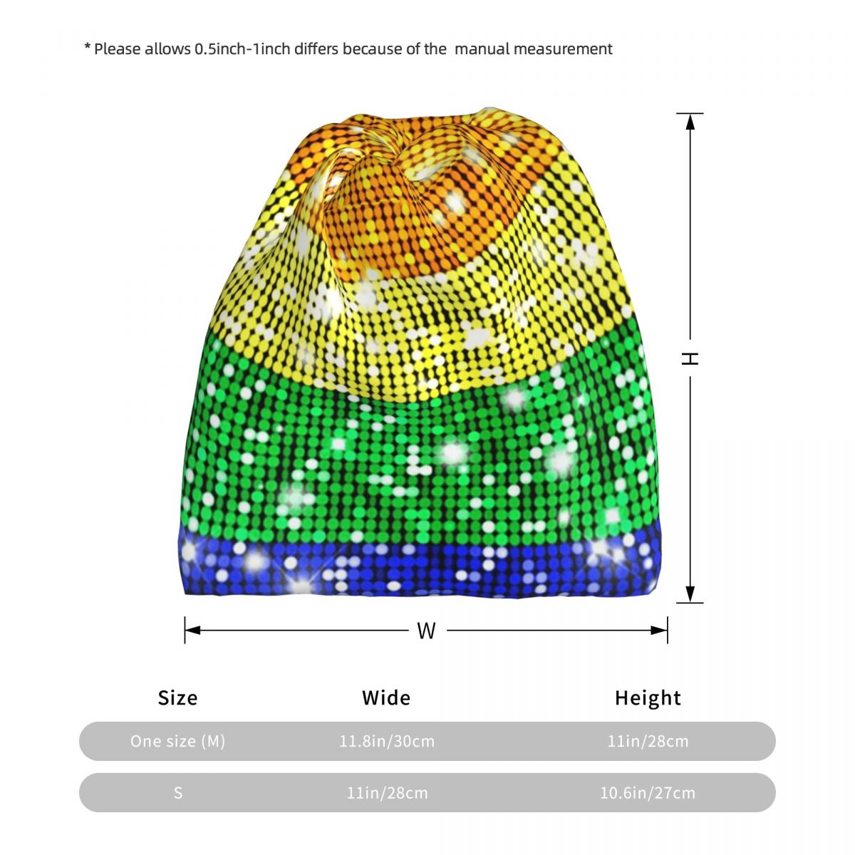 Faux Glitter Rainbow Pride Fla - Beanie Winter Hat reseña y precio
