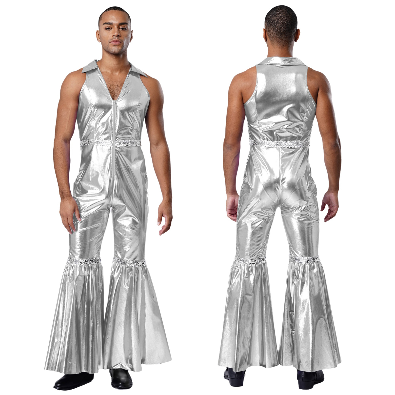Men Fashion Shiny 70s Disco Wa - Men'S Fashion 70S reseña y precio