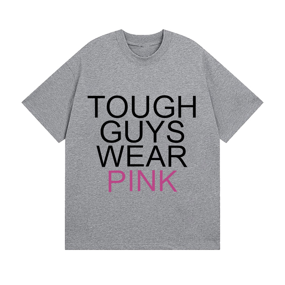 Tough Guys Wearing Pink Letter - Men'S Fashion Pink Shirt reseña y precio