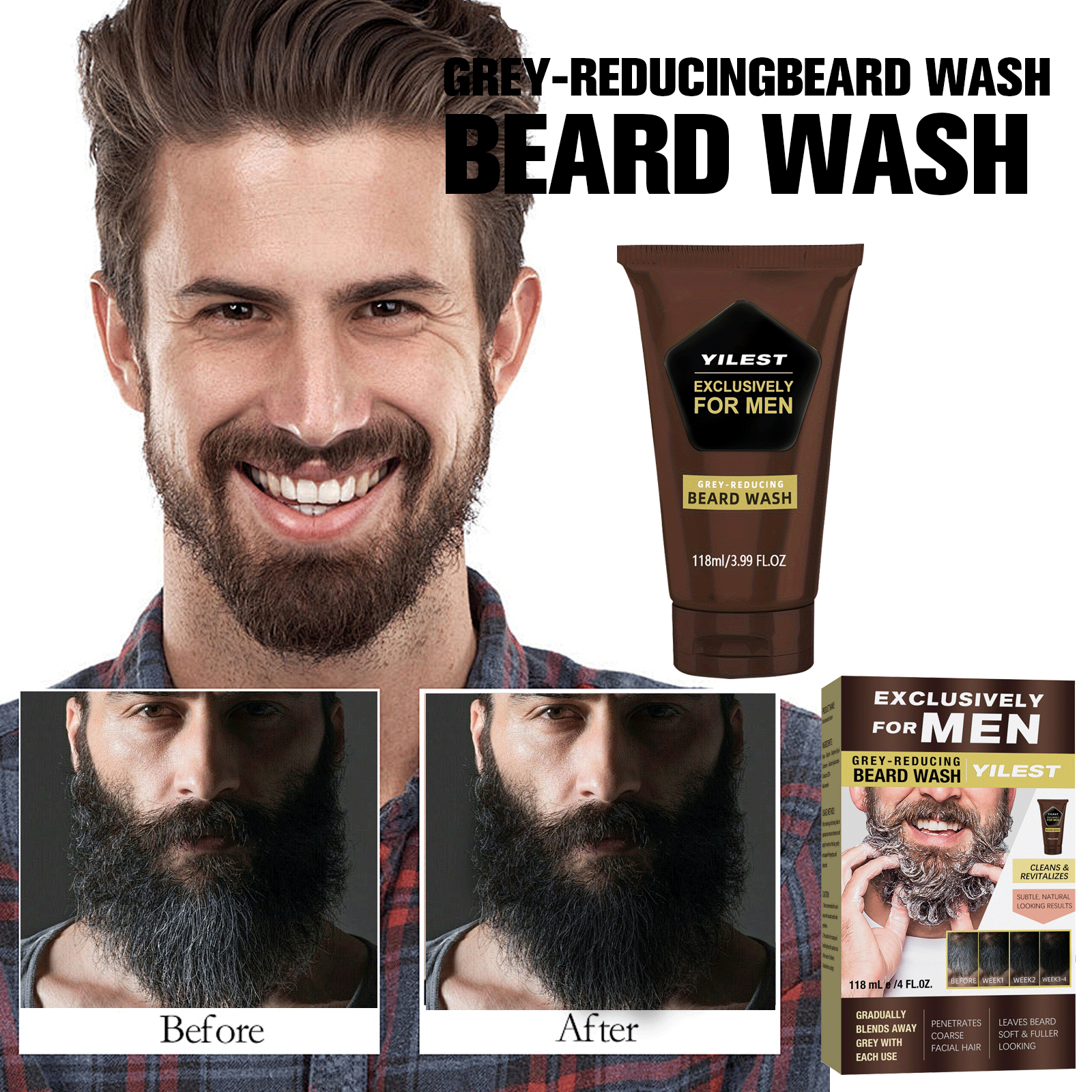 1-3pcs Men's Beard Black Dye D - Men Fashion Hair Style reseña y precio