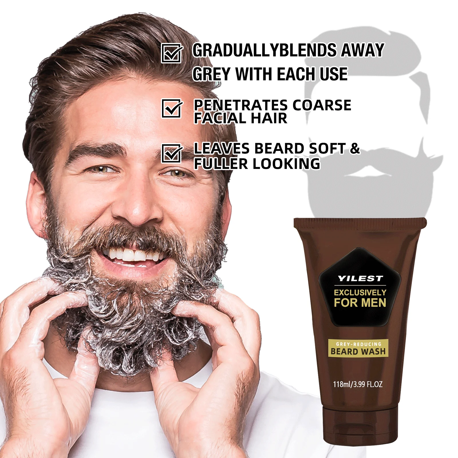 1-3pcs Men's Beard Black Dye D - Men Fashion Hair Style reseña y precio