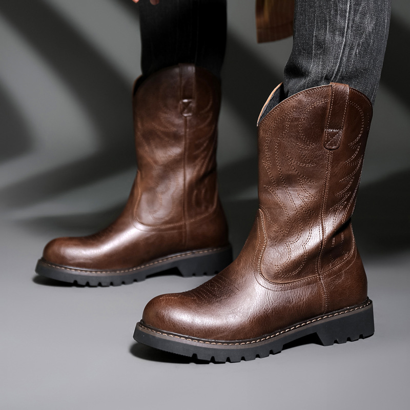 Fashion Mens Cowboy Boots New  - Men Fashion Vintage reseña y precio