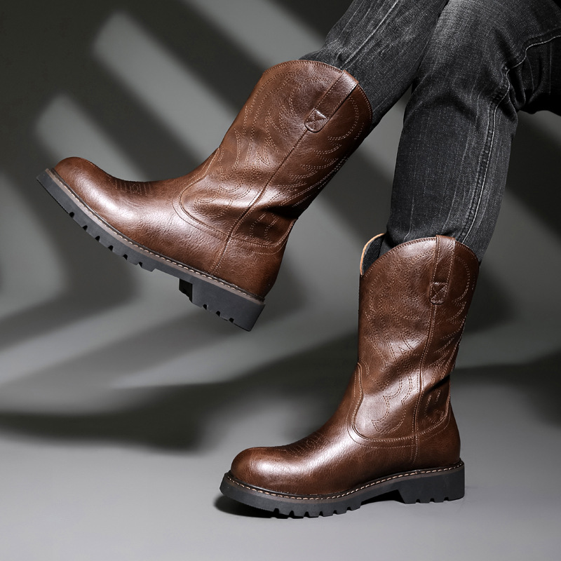 Fashion Mens Cowboy Boots New  - Men Fashion Vintage reseña y precio