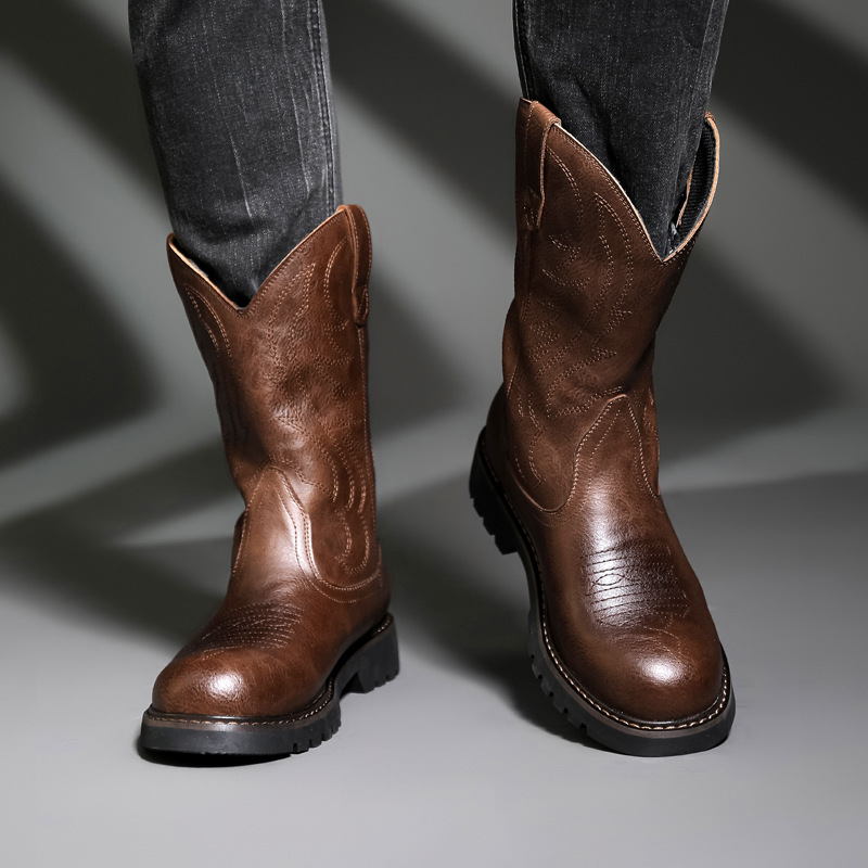 Fashion Mens Cowboy Boots New  - Men Fashion Vintage reseña y precio