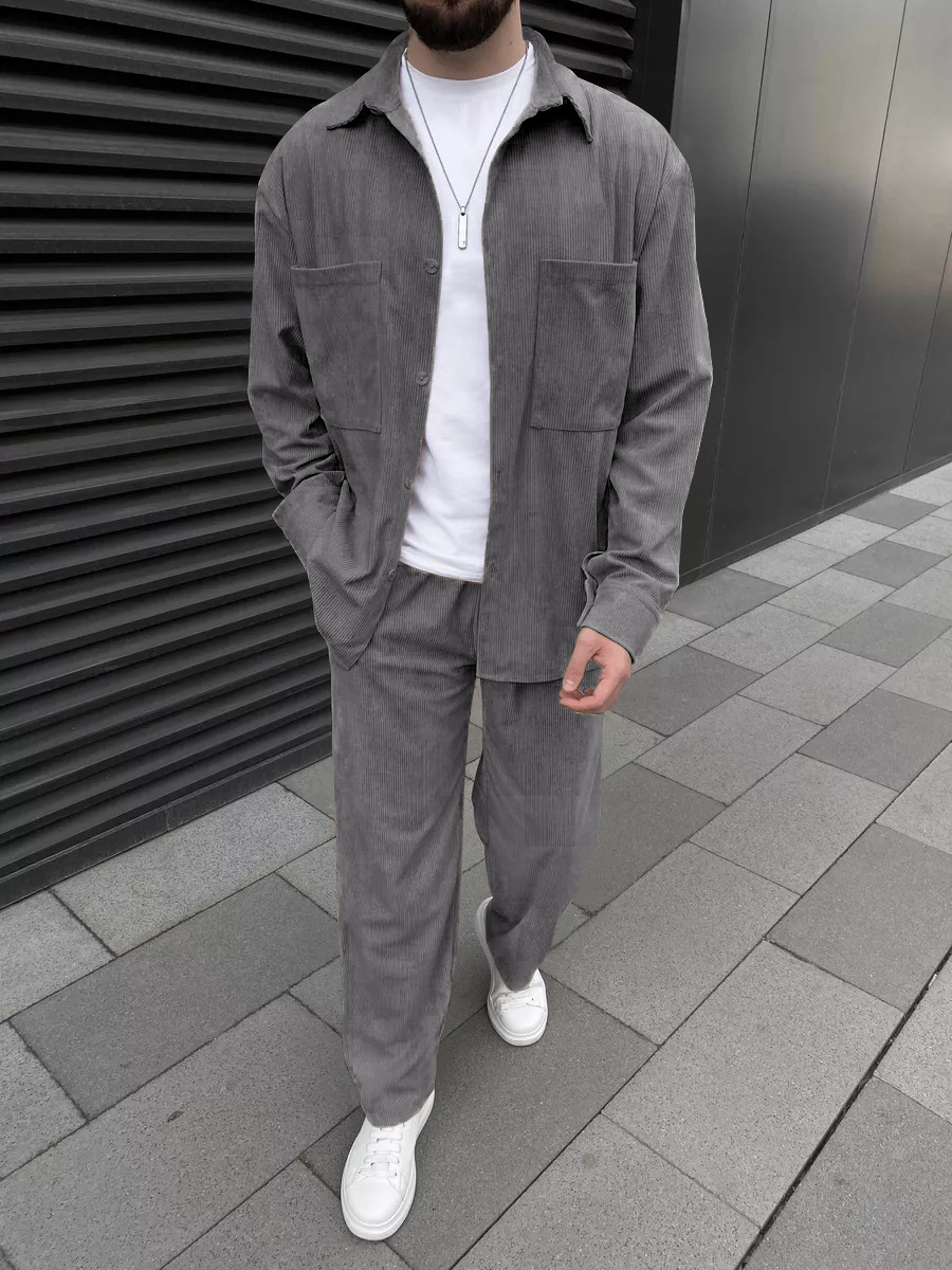 Men's corduroy two-piece outfi - Mens Fashion Suits reseña y precio