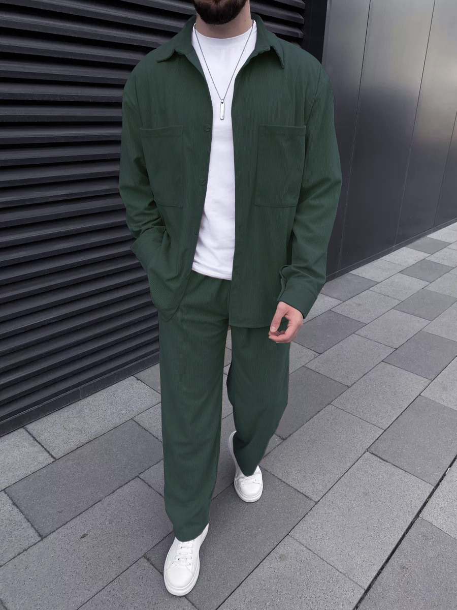 Men's corduroy two-piece outfi - Mens Fashion Suits reseña y precio