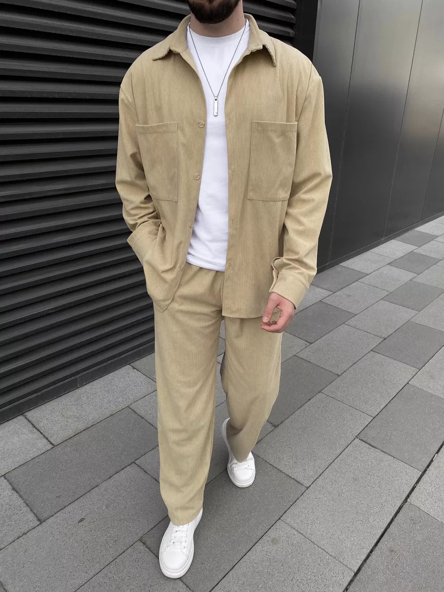 Men's corduroy two-piece outfi - Mens Fashion Suits reseña y precio