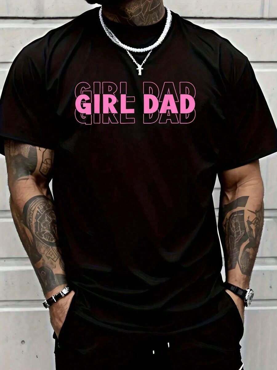 Men Clothing Pink Dad T-Shirt  - Men'S Fashion Pink Shirt reseña y precio