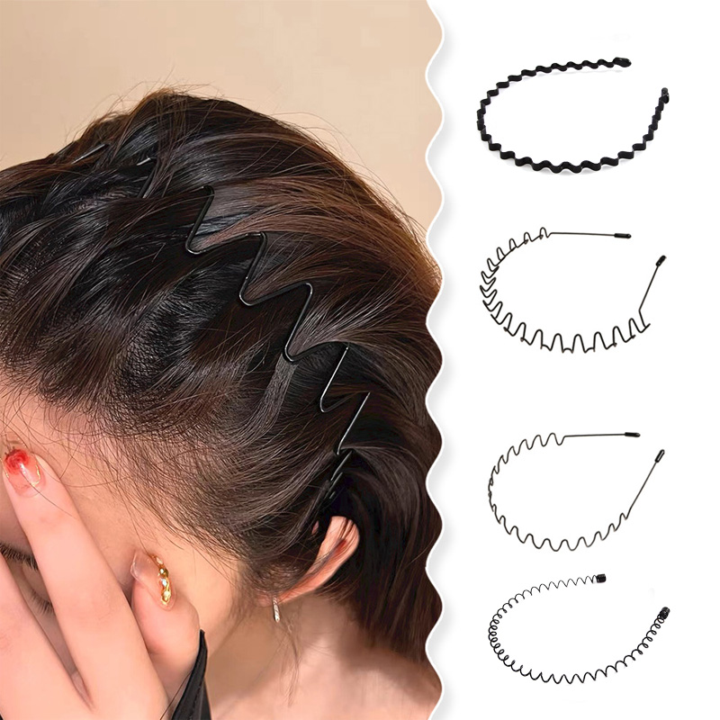 2-5Pcs Wavy Hairband Spring Ha - Men Fashion Hair Style reseña y precio