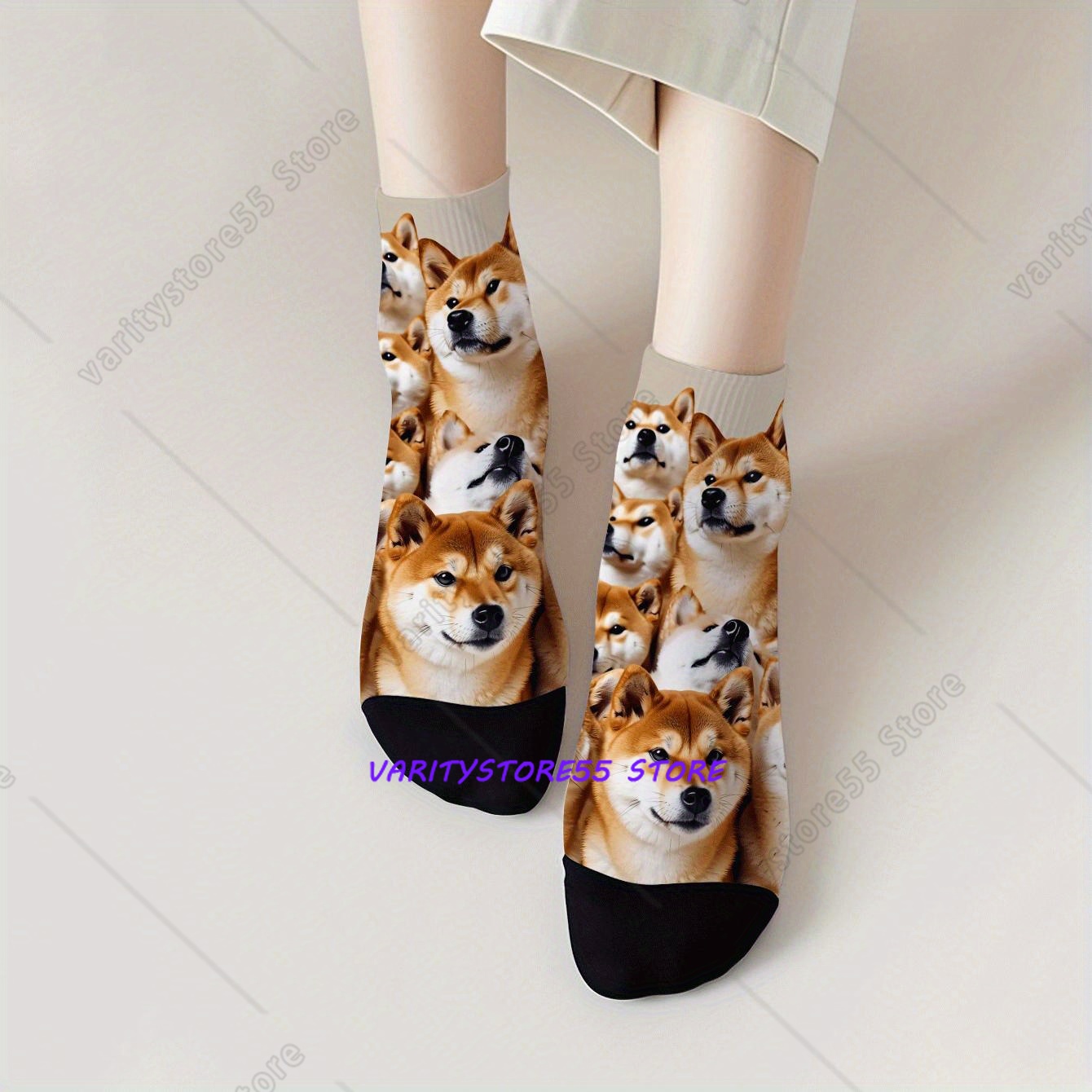 Cute Shiba Inu Print Ankle Soc - Men'S Fashion Accessories reseña y precio