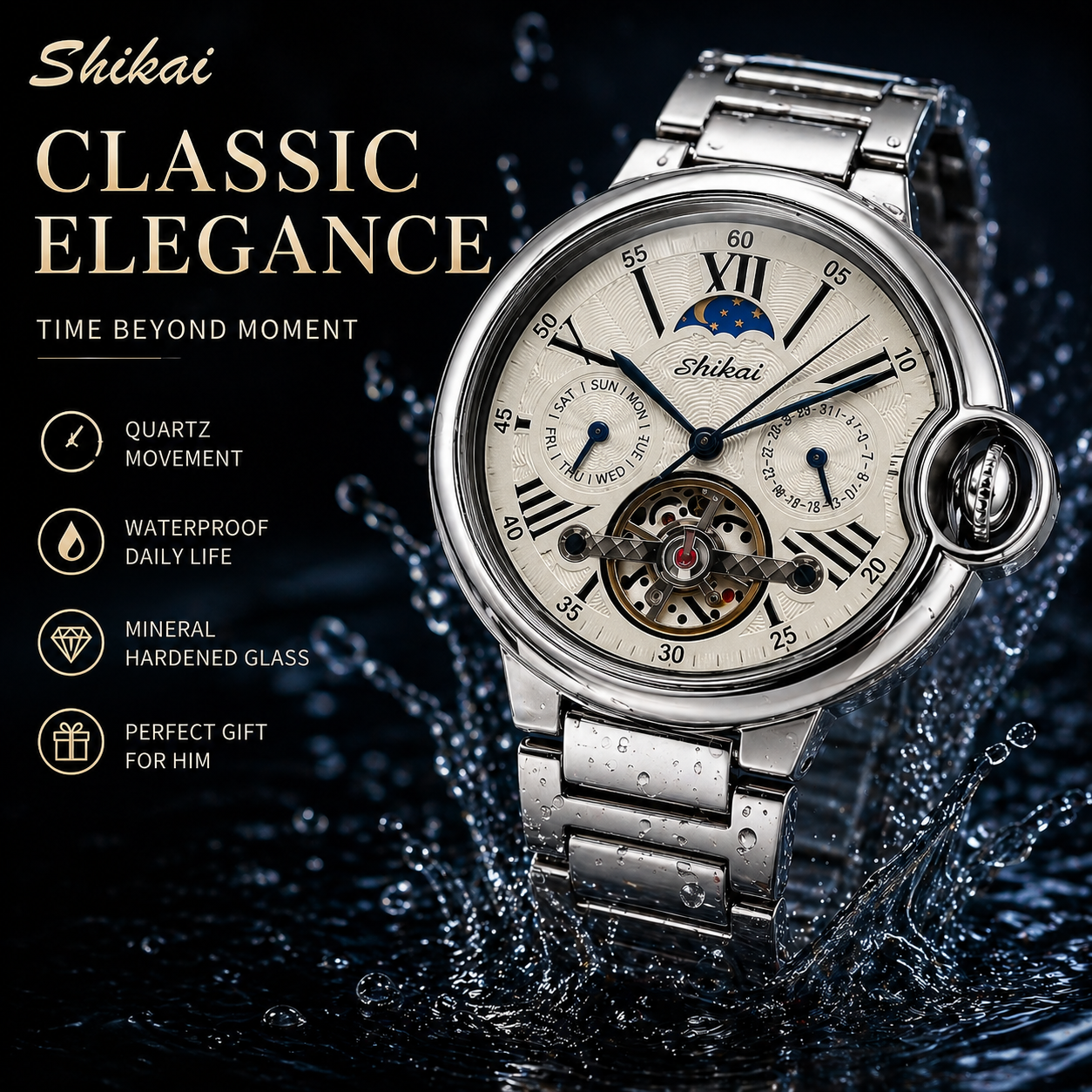 Mens Quartz Watch Stainless St - Mens Fashion Watch reseña y precio
