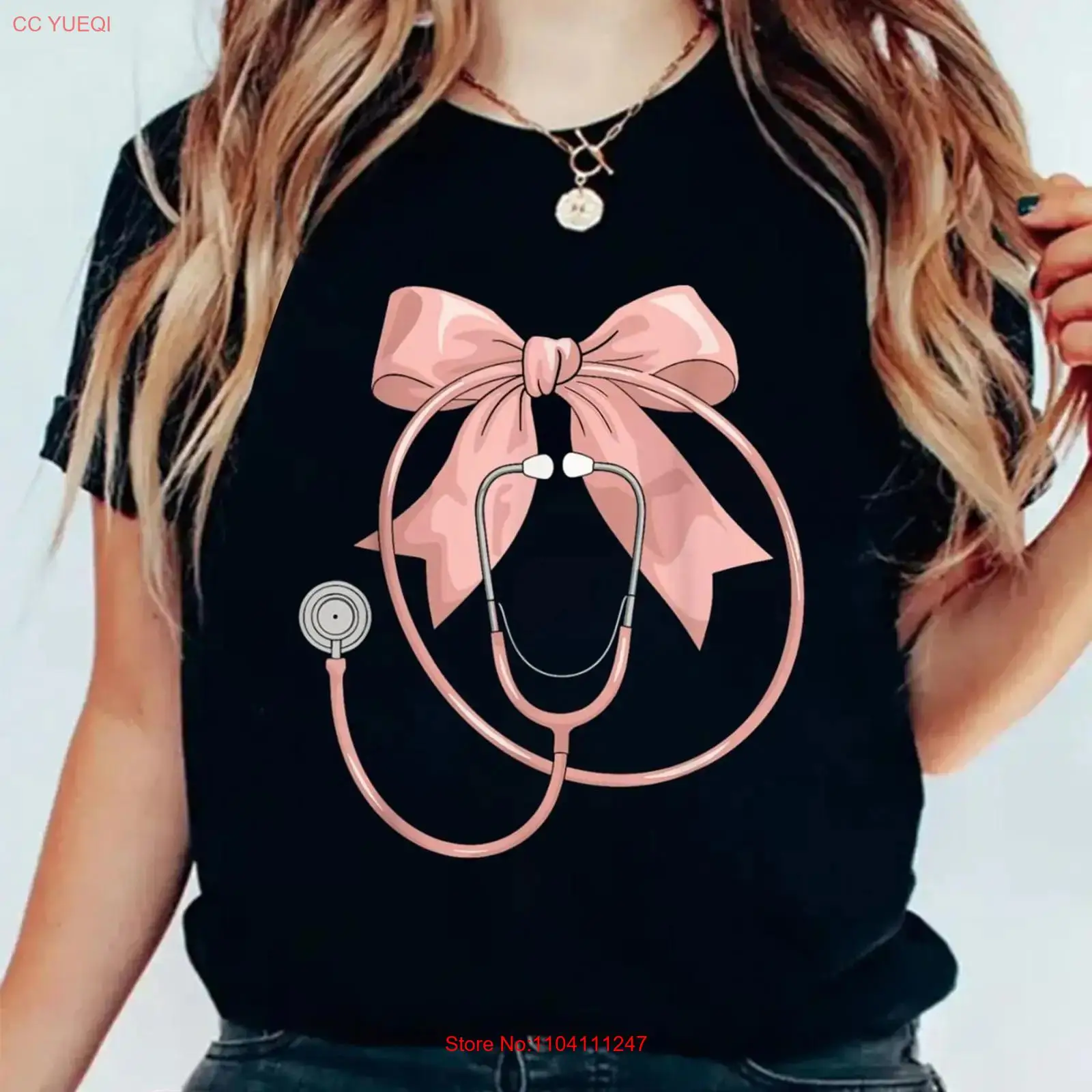 Pink Nurse Coquette Bow Stetho - Men'S Fashion Pink Shirt reseña y precio