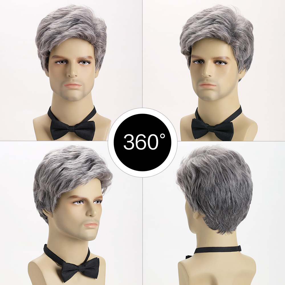 Synthetic Silver Grey Short Wi - Men Fashion Hair Style reseña y precio