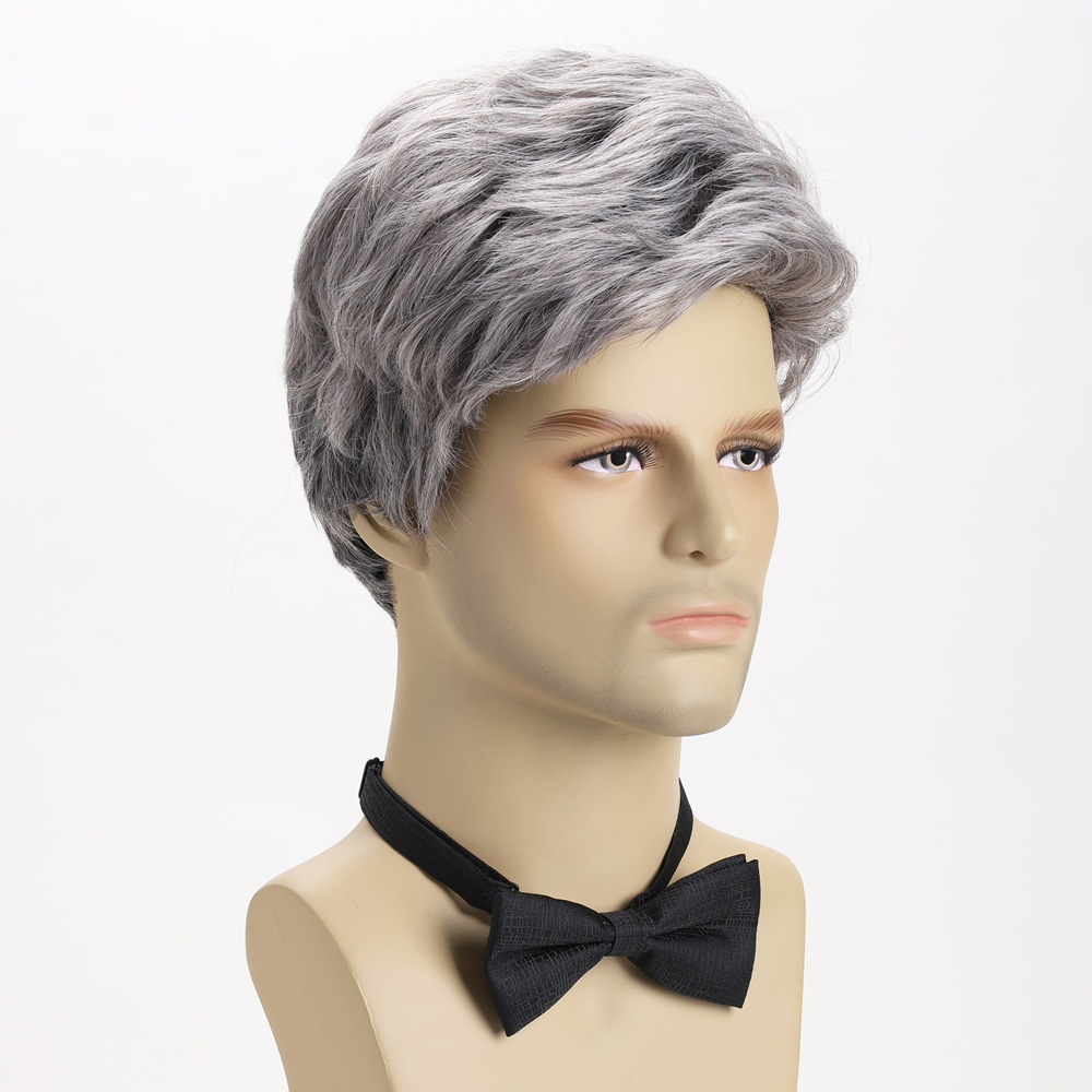 Synthetic Silver Grey Short Wi - Men Fashion Hair Style reseña y precio