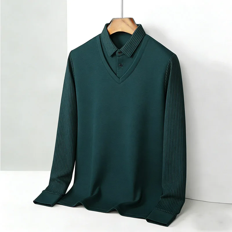 Men's Fake Two Piece Shirt Col - Mens Fashion Top reseña y precio