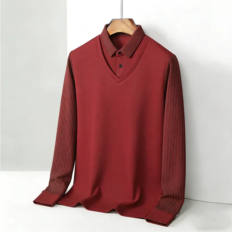 Men's Fake Two Piece Shirt Col - Mens Fashion Top reseña y precio