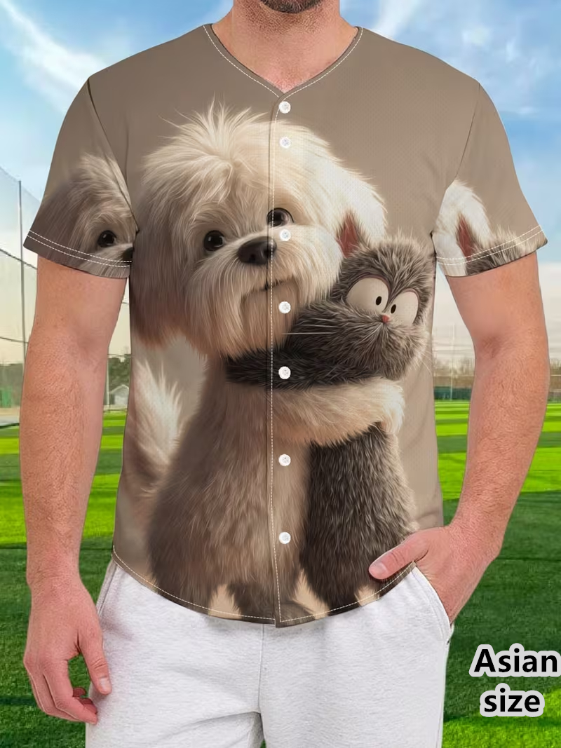 Funny Pet Dogs Printed Basebal - Mens Fashion Baseball Jersey reseña y precio