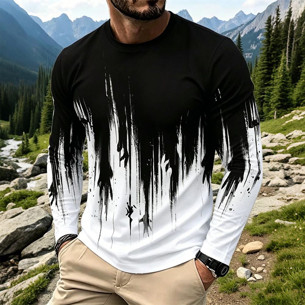 Men's Gradient Ink Splash Long - Mens Fashion Top reseña y precio