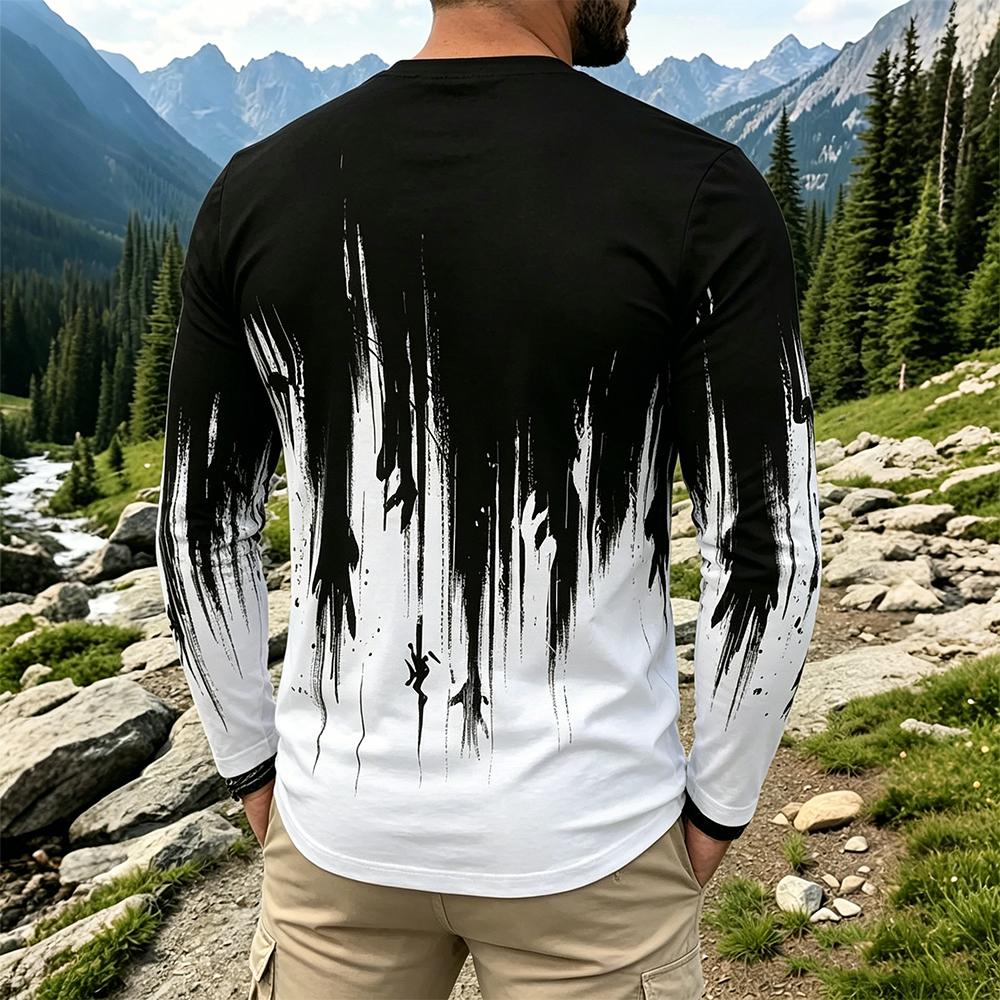 Men's Gradient Ink Splash Long - Mens Fashion Top reseña y precio